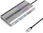 Orico XDR 12v1 RGB USB-C stříbrná stanice/replikátor (ORI...