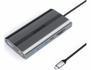 Orico XDR 12-v-1 USB-C stanice/replikátor, šedá (ORICO-XDR-X33-GY-BP)