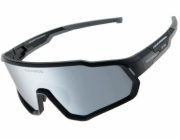RockBros Cyklistické brýle SP383 Night Hunter - černé pískované obroučky, polarizované bílé zrcadlové čočky (5907769389597)