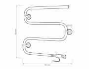 Elektrický sušák ručníků Thema Lux BK-107-80W, černý