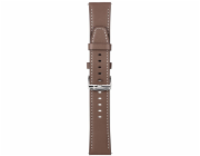 ForCell Řemínek pro Samsung Galaxy Watch F-Design FS21 s otvorem, kůže 22 mm, hnědý
