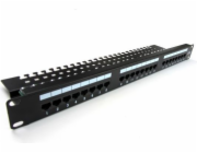 Digitus Patch panel 19" 24 portů, kat. 5e, U/UTP, 1U, držák kabelu, černý (kompletní)