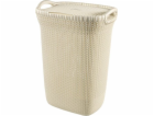 koš 57l na použité prádlo,bílý KNIT