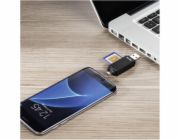 HAMA čtečka paměťových karet Basic USB 2.0/micro USB OTG/ SD/microSD/ černá