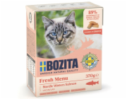 BOZITA Masové kousky s lososem v omáčce – vlhké krmivo pro kočku – 370g