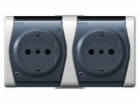 Dvojitá zásuvka ELEKTRO-PLAST HERMES2, IP44