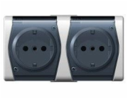 Dvojitá zásuvka ELEKTRO-PLAST HERMES2, IP44