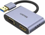 UNITEK ADAPTER USB-A - HDMI & VGA FULL HD M/F