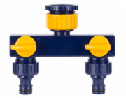 Rozdělovač zahradní 3/4"-1" vnitřní závit na 2 rychlospojky 1/2"