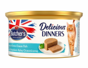 BUTCHER S CLASSIC DELICIOUS VEČEŘE Mokré krmivo pro kočky Mousse Tuňák a mořské ryby 85 g
