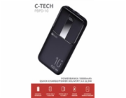 Powerbanka C-tech 10000mAh, Li-Pol, 22,5W, USB-C/USB-A/micro USB