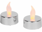 Sviečky MagicHome Vianoce, LED čajové, sada 2 ks, striebo...