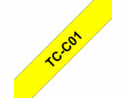 Brother TCC01 - 12 mm x 6.7 m - černá na fluorescentním žlutém podkladu - lamino páska - pro P-Touch PT-2000, PT-3000, PT-500, PT-5000, PT-8E