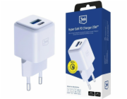 3mk síťová nabíječka Hyper GaN Charger 20W, bílá
