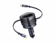 Baseus Enjoyment Max nabíječka do auta s kabely USB-C+USB-C 60W černá