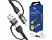 3mk Hyper kabel N-SERIES 2 in 2 A/C - C/Lightning 1.2m 9V/2A 60W černý