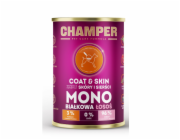 CHAMPER Coat & Skin Mono Salmon - vlhké krmivo pro psy - 400g