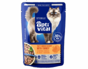 OPTIVITAL Sterile Tasty shreds in gravy with turkey - mokré krmivo pro kočky - 85g