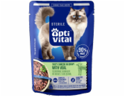 OPTIVITAL Sterile Tasty shreds in gravy with veal - mokré krmivo pro kočky - 85g
