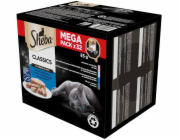 SHEBA Classics Ocean Selection Pate White Fish, Cod, Salmon, Tuna Box - mokré krmivo pro kočky – 32x85 g