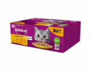 WHISKAS Poultry feast in jelly Box – mokré krmivo pro kočky – 80 × 85 g