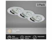 Zapuštěné LED bodové svítidlo Briloner Attach Dim, 3 ks, hliník, O 8,2 cm