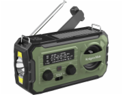 Kruger&Matz Solární rádio , přenosné nouzové rádio SOS, powerbanka 10 000 mAh, svítilna, dynamo, Kruger&Matz