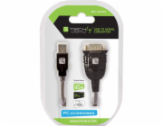 Techly IDATA USB-SER-2T Kabel Průhledná 0,45 m USB Typ-A DB-9