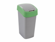 Curver® FLIP BIN 45 litrů, šedá/stříbrná/zelená, na odpadky