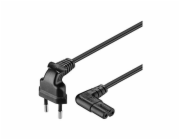 PREMIUMCORD Kabel síťový 230V k magnetofonu se zahnutými konektory 3m