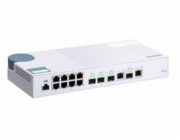 QNAP managovatelný switch QSW-M408-2C (12portu: 8x Gigabit port + 4x 10G SFP+ / 2x 10GbE kombo porty)