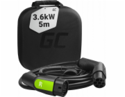 Green Cell Cable Green Cell GC EV Type 2 3,6kW 5m pro nabíjení Outlander PHEV, Golf / Passat GTE, 330e, Panamera E-Hybrid, Prius Plug-In
