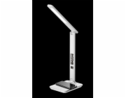 IMMAX KINGFISHER 08966L IMMAX LED stolní lampička Kingfisher/ Qi nabíjení/ 8,5W/ 400lm/ 12V/2,5A/ 3 barvy světla/ sklápěcí rameno/ bílá