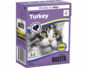 BOZITA Masové kousky s krůtou v želé – vlhké krmivo pro kočku – 370g