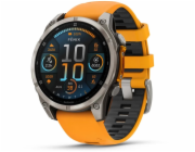 Garmin fenix® 8 – 47 mm, AMOLED, Sapphire, Titanium s Orange/Graphite silikonovým řemínkem, EU