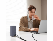 Dokovací stanice 11v1 Baseus Spacemate 100W 2xUSB-C, 4xUSB, 3xHDMI, 1xRJ45, 3,5mm jack šedá