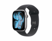 Apple Watch Series 11 GPS + Cellular 46mm Space Grey Aluminium Case with Black Sport Band - S/M
