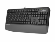 A4tech FK20, multimediální kancelářská klávesnice, CZ/US, USB, šedá