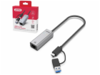 Unitek Hybridní adaptér USB-C/USB-A pro gigabitový Ethern...