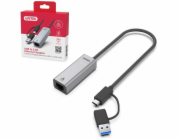 Unitek Hybridní adaptér USB-C/USB-A pro gigabitový Ethernet 2,5G