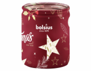 Svicka Bolsius Starlight, 82x68 mm, brusinka, ve skle