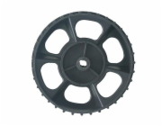 Kolečko pro rozmetadlo sypkých materiálů Goodfarm 416, osa 20 mm, plastový kryt, náhradní kolo