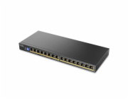 Zyxel GS1100-16EPS Slimline PoE+ 135W 16 port Gigabit - DIP selector Unmanaged Switch