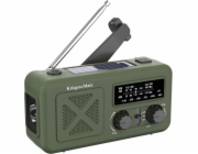 Kruger&Matz Solární rádio Radio, přenosné nouzové rádio SOS, powerbanka 2000 mAh, svítilna, dynamo