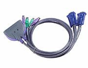 Přepínač Aten CS-62Z 2-port KVM PS/2 mini, 1.2m kabely
