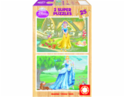 Puzzle dřevěné Disney Sněhurka a Popelka 2v1 25 dílků