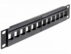 Delock - Propojovací panel - černá - 1U - 10" - 12 portů