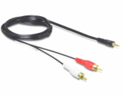 Delock - Audio kabel - RCA x 2 s piny (male) do mini-phone stereo 3.5 mm s piny (male) - 1.5 m - černá