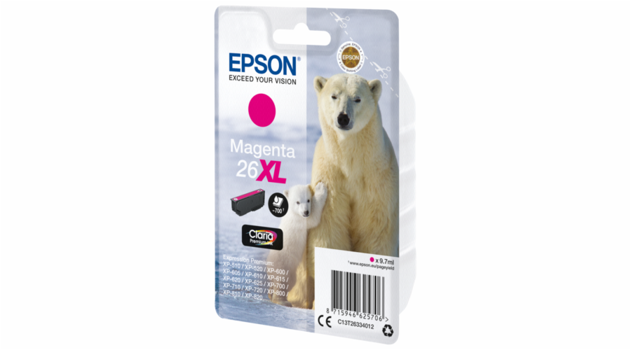 EPSON ink bar Singlepack "Lední medvěd" Magenta 26XL Claria Premium Ink