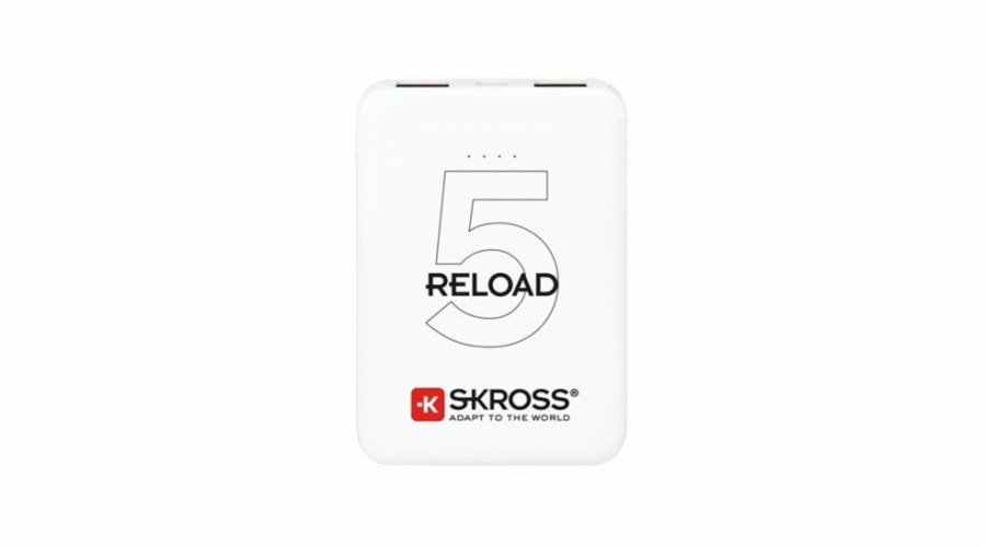 SKROSS Reload 5 5000mAh, 2x 2A výstup, microUSB kabel, bílý
